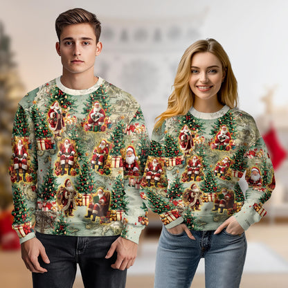 Santa Clause Christmas Sweatshirt – Christmas Vintage 3D All Over Print Design