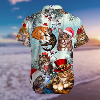 Hawaiian Aloha Shirts Believe In Magic Of Christmas Cute Cats #H