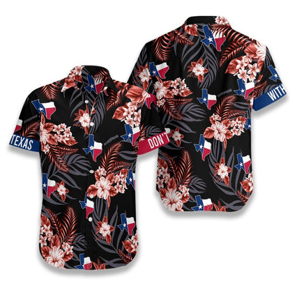 Texas - Map Flower Style Hawaii Shirt Short Hawaiian