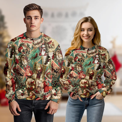 Vintage Christmas Santa Clause Sweatshirt – Christmas Vintage 3D All Over Print Design