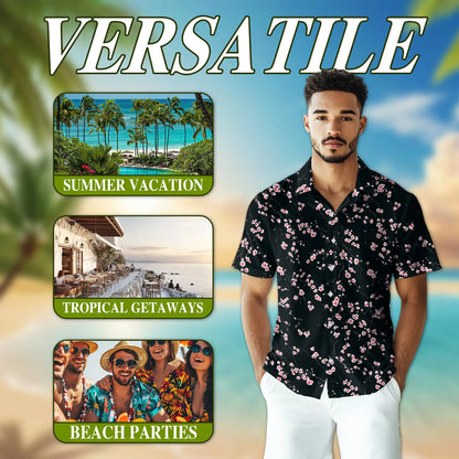 Sakura Cherry Blossom Hawaiian Shirt- Summer Beach Style| Azhawaiian