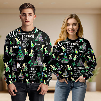 Vintage Christmas Chemistry – Unisex Sweatshirt – Christmas Vintage 3D All Over Print Design