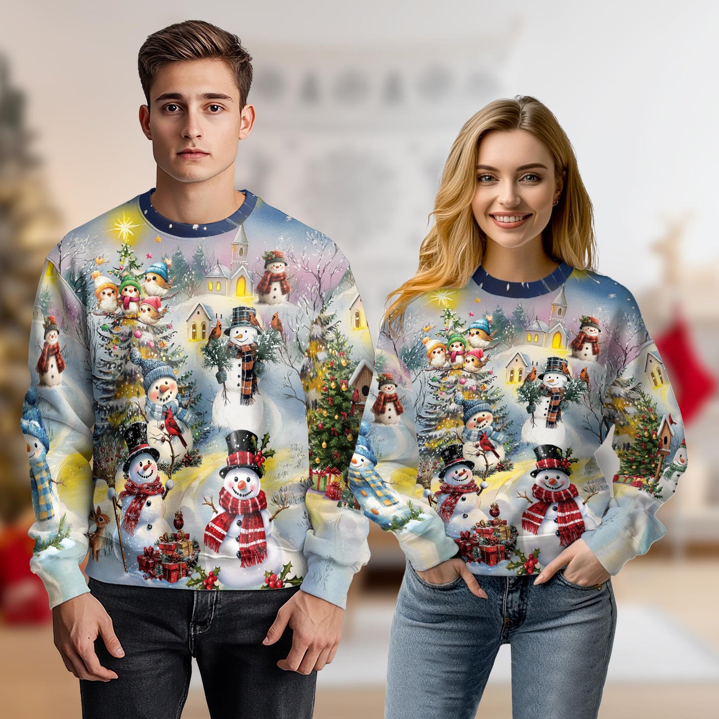 Christmas Snowman Sweatshirt – Christmas 3D All Over Print Design