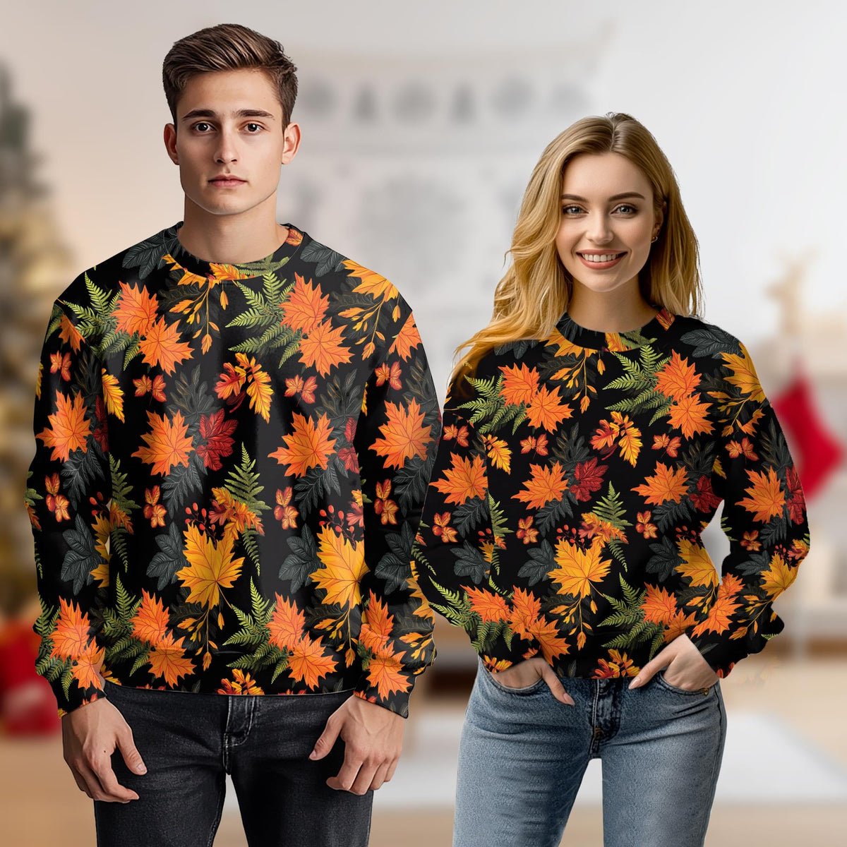 Vintage Autumn Maple Leaves Sweatshirt – Vintage 3D All Over Print Design