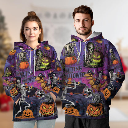 Halloween You're Already Dead Skeleton All Over Print Hoodie, Graphic Design