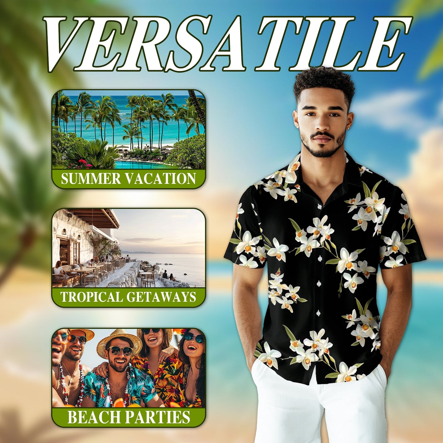 Orchid Hawaiian Shirt for Men, Button Down Aloha Shirt - Azhawaiian