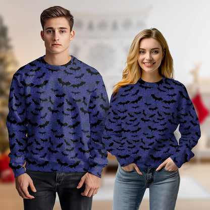 Halloween Bat Pattern Sweatshirt – Colorful Graphic 3D All Over Print Design