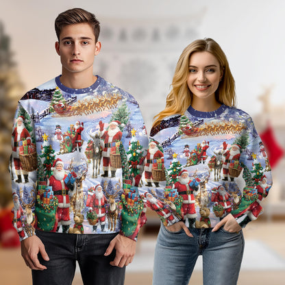 Santa Claus Christmas Sweatshirt – Christmas 3D All Over Print Design