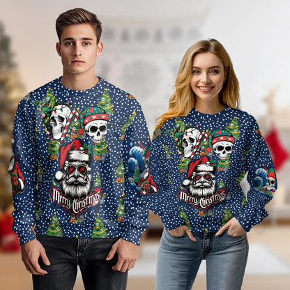 Christmas Skull Sweatshirt – Christmas 3D All Over Print Design