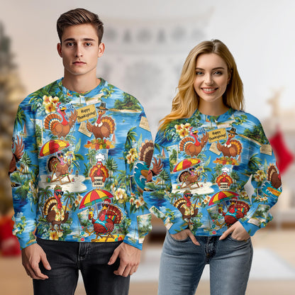 Thanksgiving Turkey Sweatshirt – Colorful Graphic 3D All Over Print Design