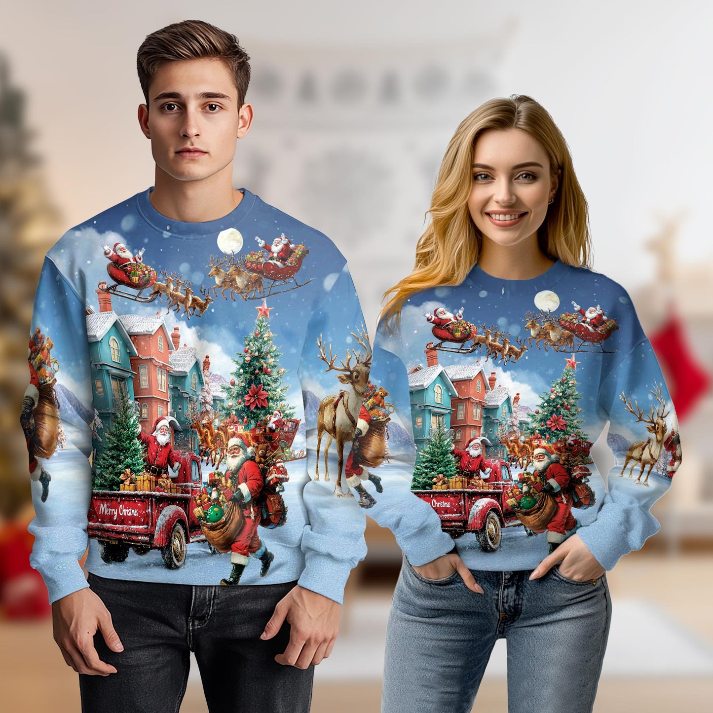 Christmas Santa Clause Sweatshirt – Christmas 3D All Over Print Design