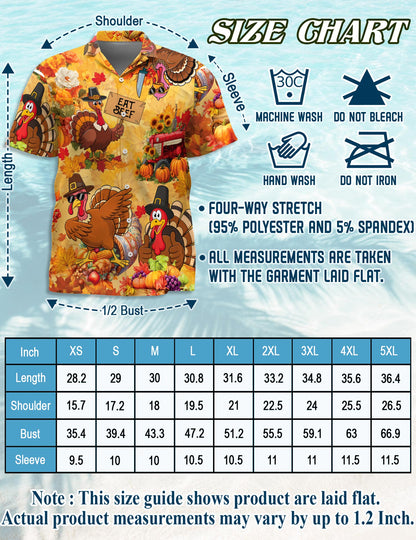 Funny Thanksgiving Turkey Hawaiian Shirt for Men, Button Down Aloha Shirt - Azhawaiian