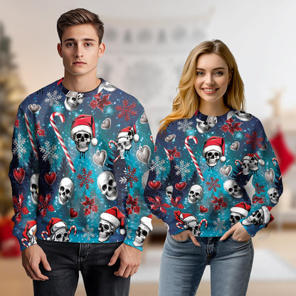 Santa Skull Christmas Sweatshirt – Christmas 3D All Over Print Design