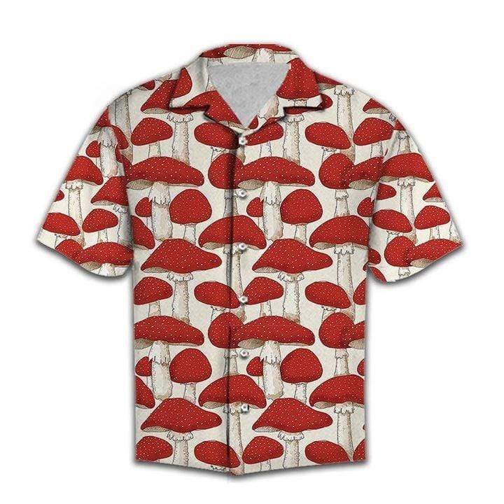 Red and White Mushroom Unisex Hawaii Shirts #H