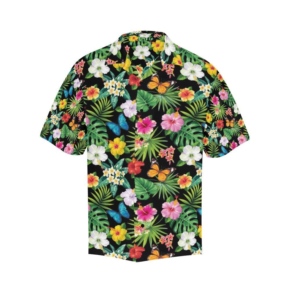 Hibiscus With Butterfly Print Design Lks3 Hawaiian Shirt