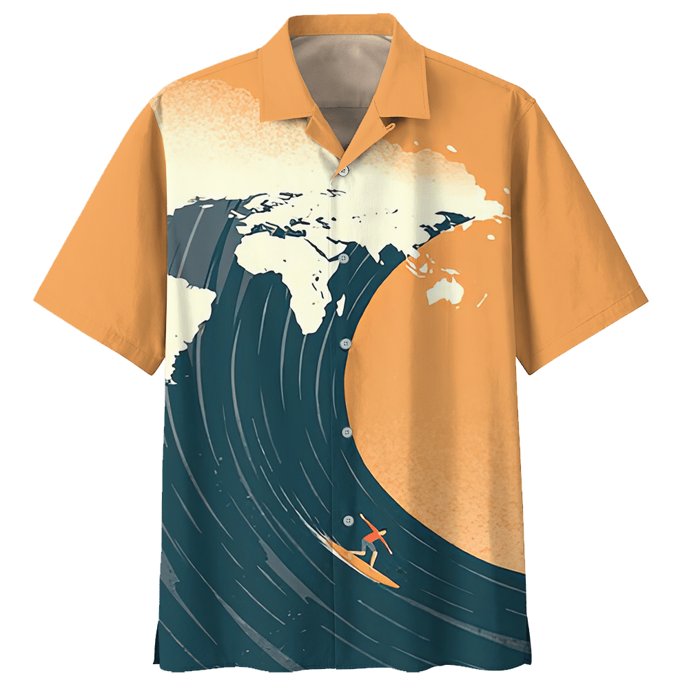 Camping Orange Nice Design Unisex Hawaiian Shirt 