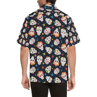 Sugar Skull Print Design Hawaiian Shirt