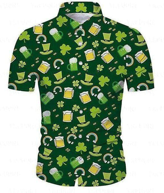 Irish Pride Happy St. Patrick's Day Celtic Symbols Hawaiian Aloha Shirts #DH