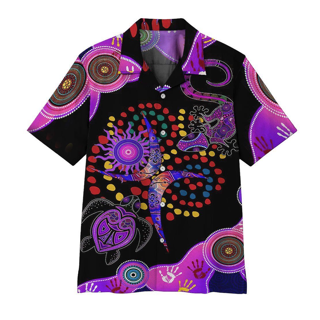  3D Purple Turtle Lizard Decors Hawaii Shirt