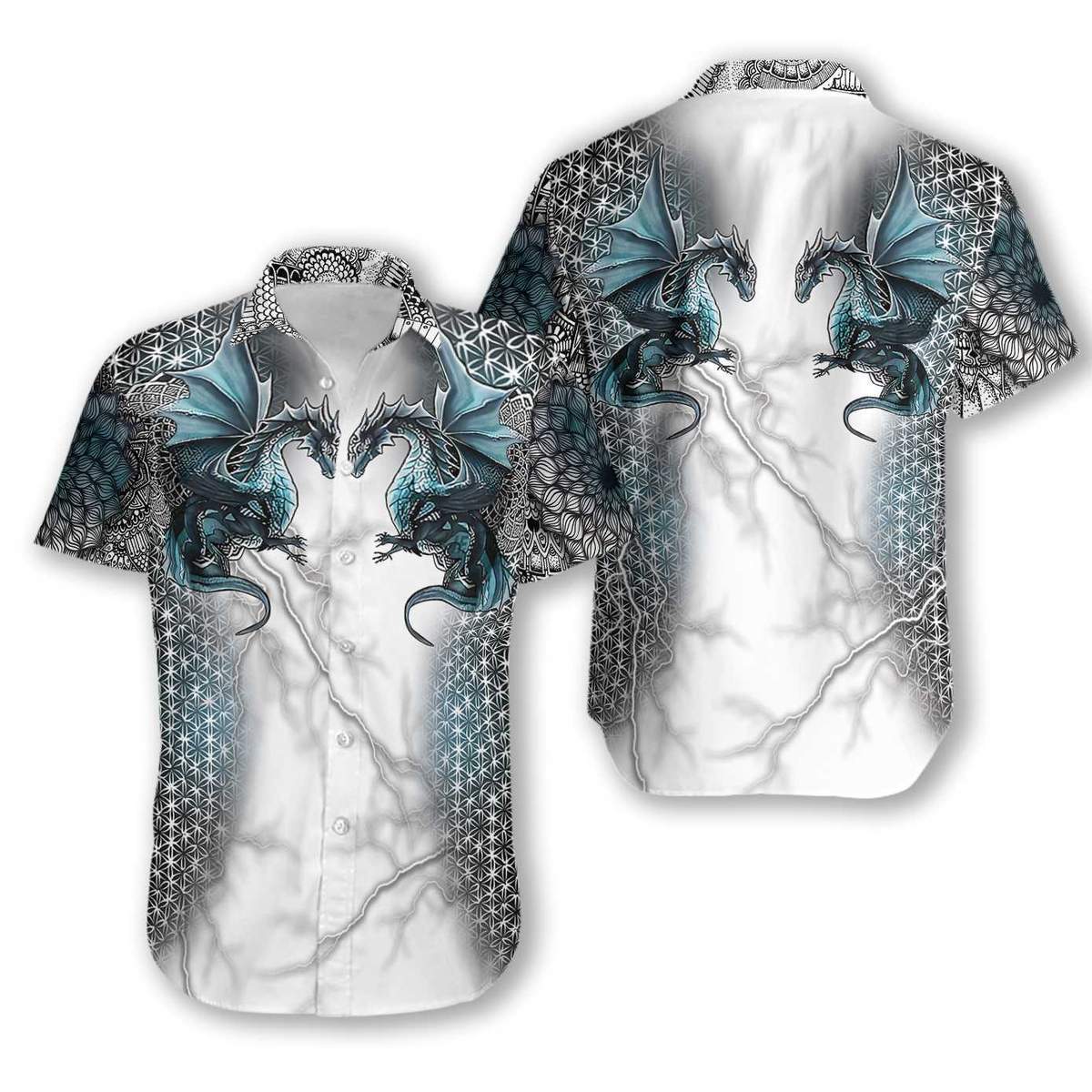 Hawaiian Aloha Shirts Dragons Tattoo Art