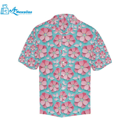 3D Sakura Cherry Blossom Pattern Mens All Over Print Hawaiian Shirt