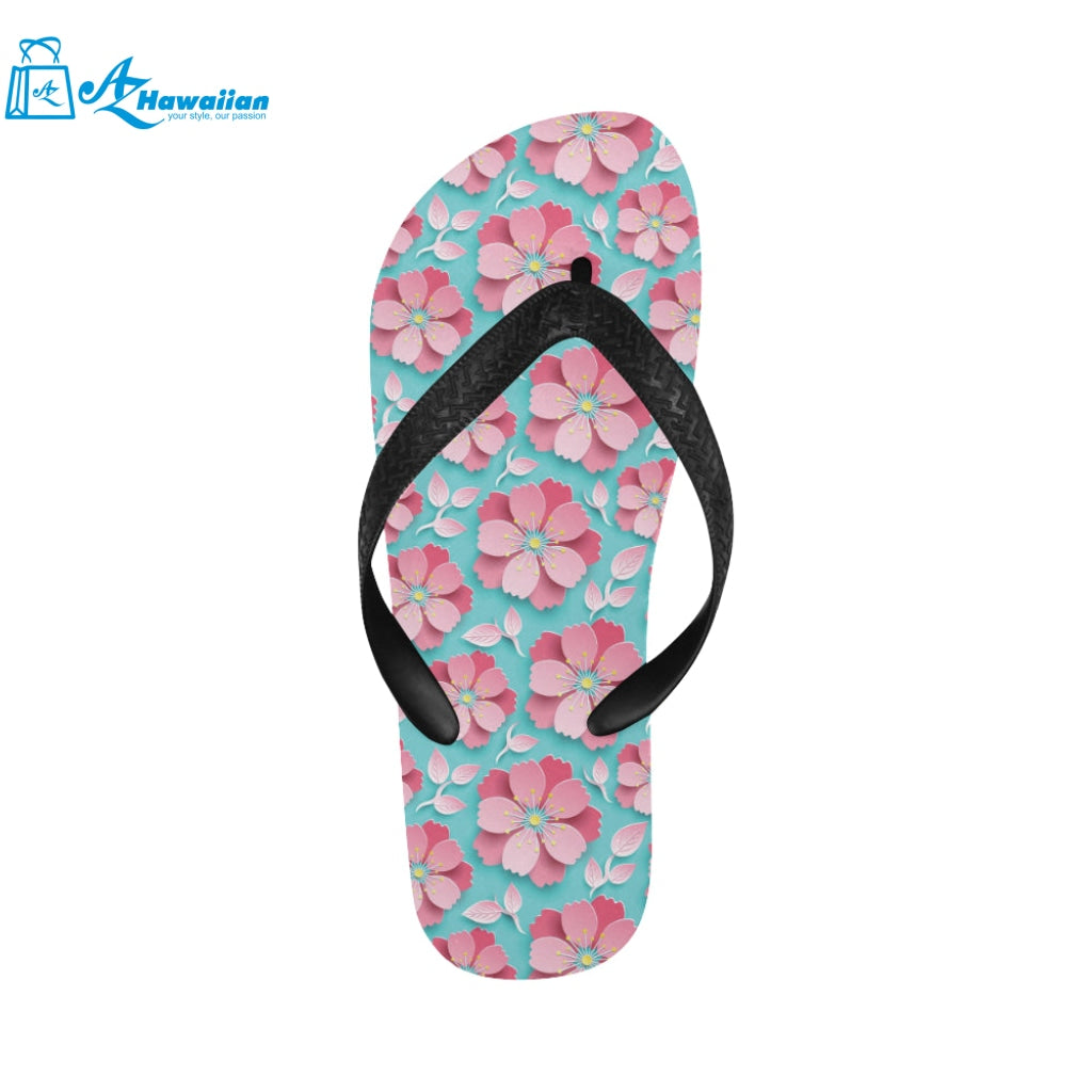 3D sakura cherry blossom pattern Unisex Flip Flops