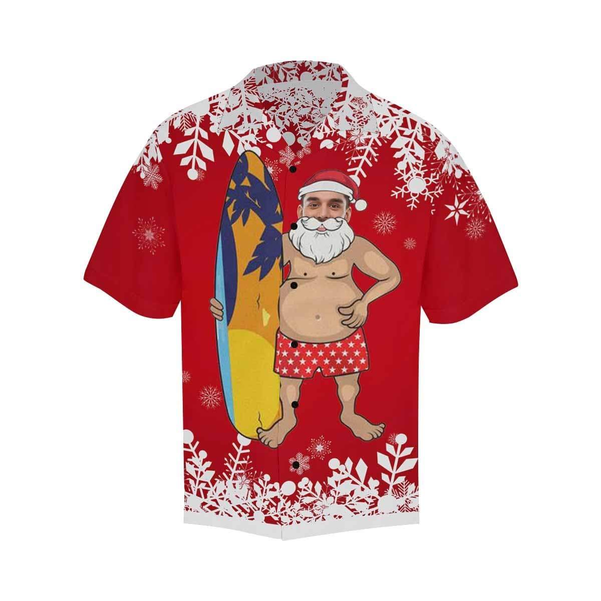 Custom Face Christmas Funny Men's Hawaiian Shirt