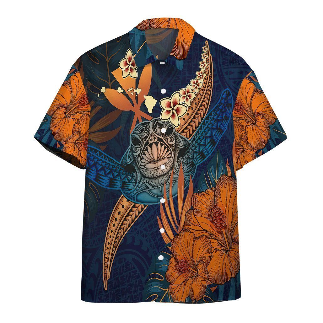  3D Polynesian Turtle Hibiscus Hawaii Shirt