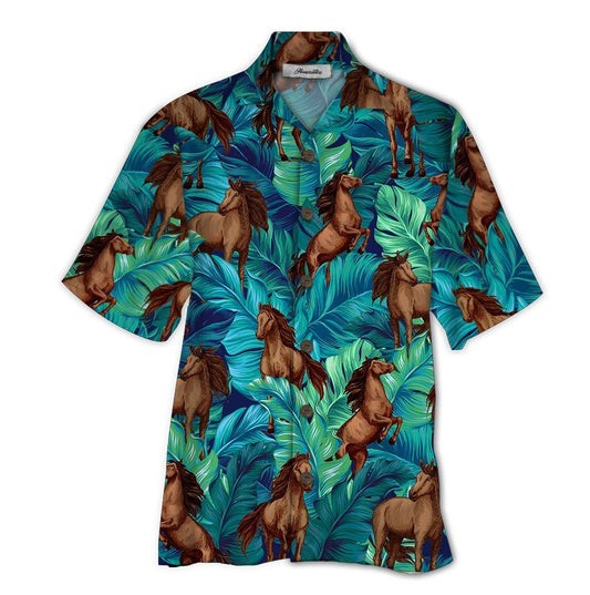 Horse Blue Awesome Design Unisex Hawaiian Shirt 