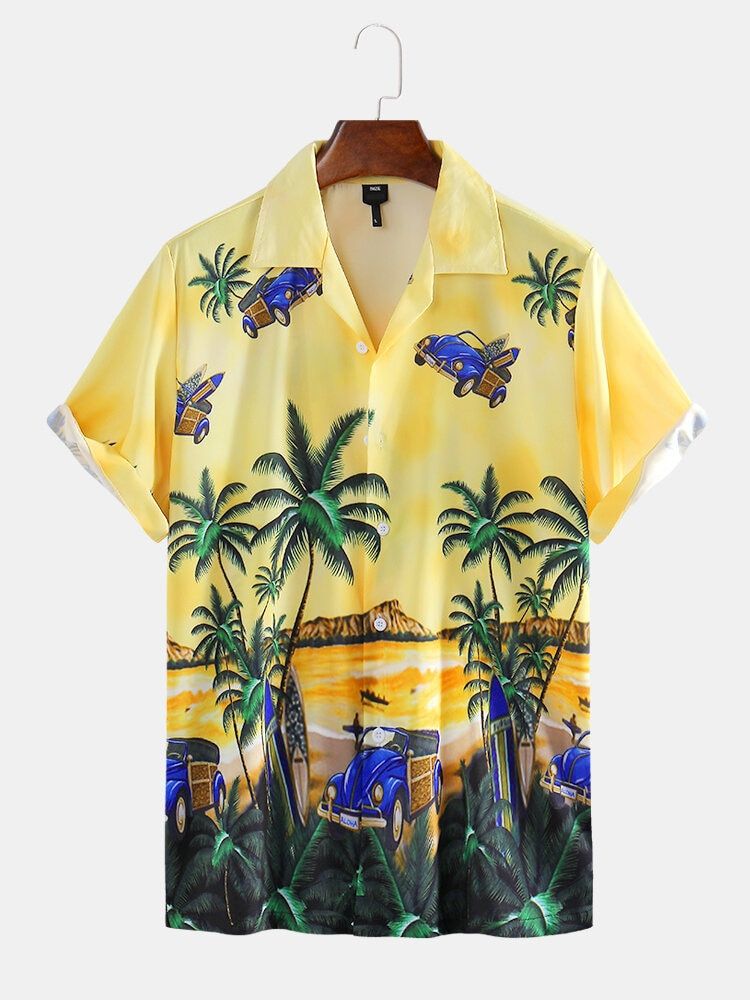 Coconut Tree  Yellow Amazing Design Unisex Hawaiian Shirt For Men And Women Dhc17064222