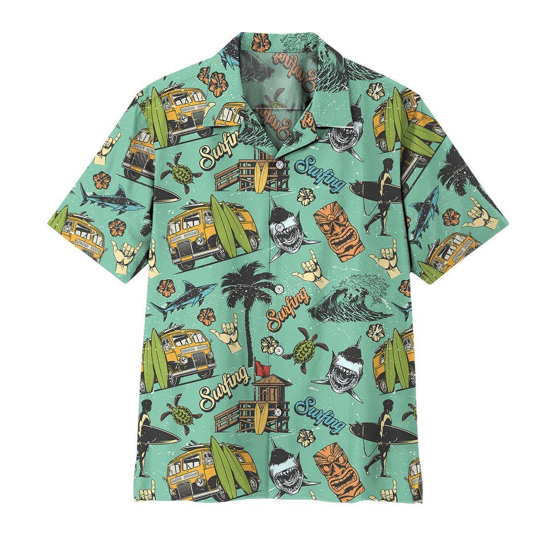 3D Surfing Time Hawaii Shirt