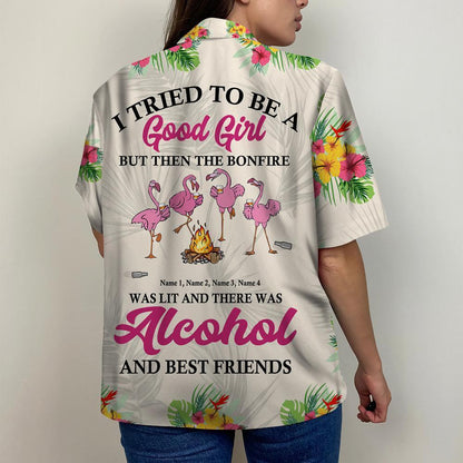 Hawaii Flamingo I Tried To Be A Good Girl - Custom Shirt Hawaiian