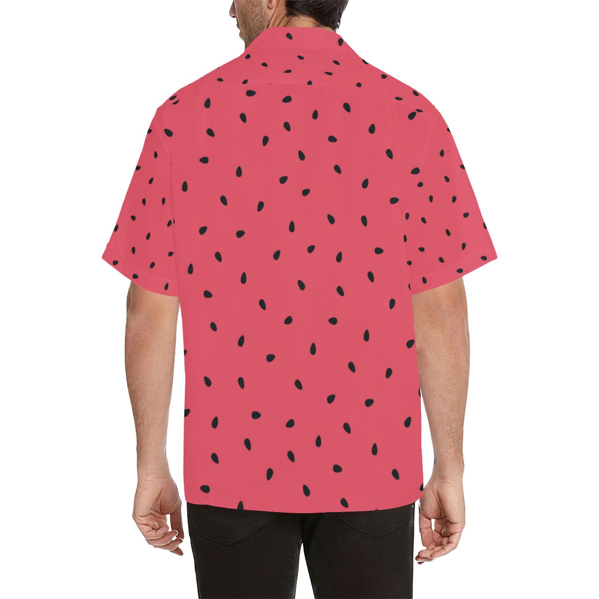 Watermelon Texture Background Mens All Over Print Hawaiian Shirt