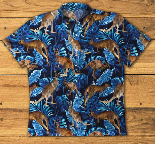 Kangaroo Tropical Hawaiian Aloha Shirts #KV