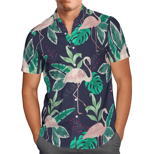 Flamingo  Purple High Quality Unisex Hawaiian Shirt For Men And Women Dhc17064089