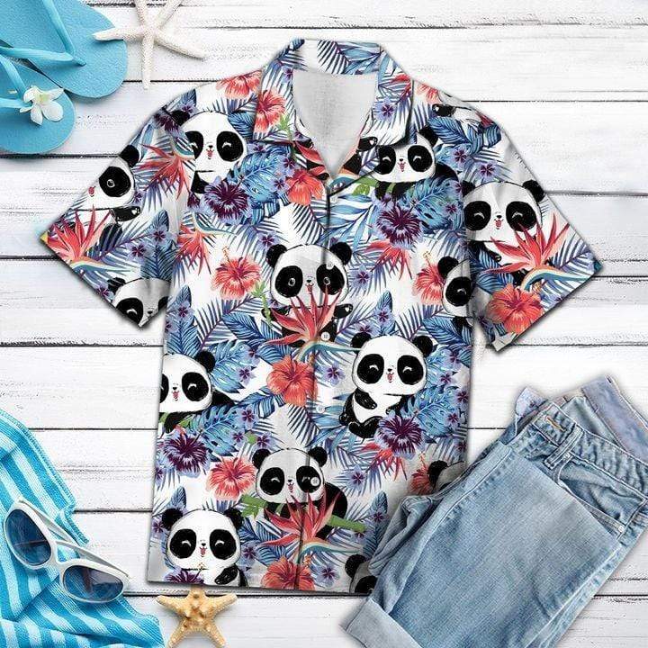 Panda Tropical Summer Hawaiian Aloha Shirts #H