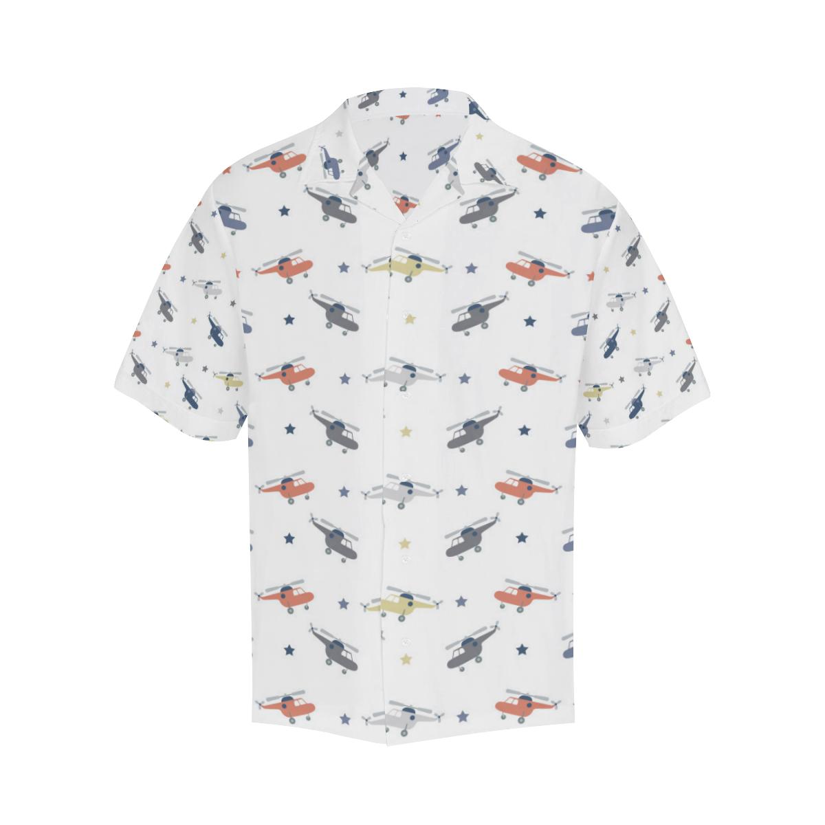 Cute Helicopter Star Pattern Mens All Over Print Hawaiian Shirt