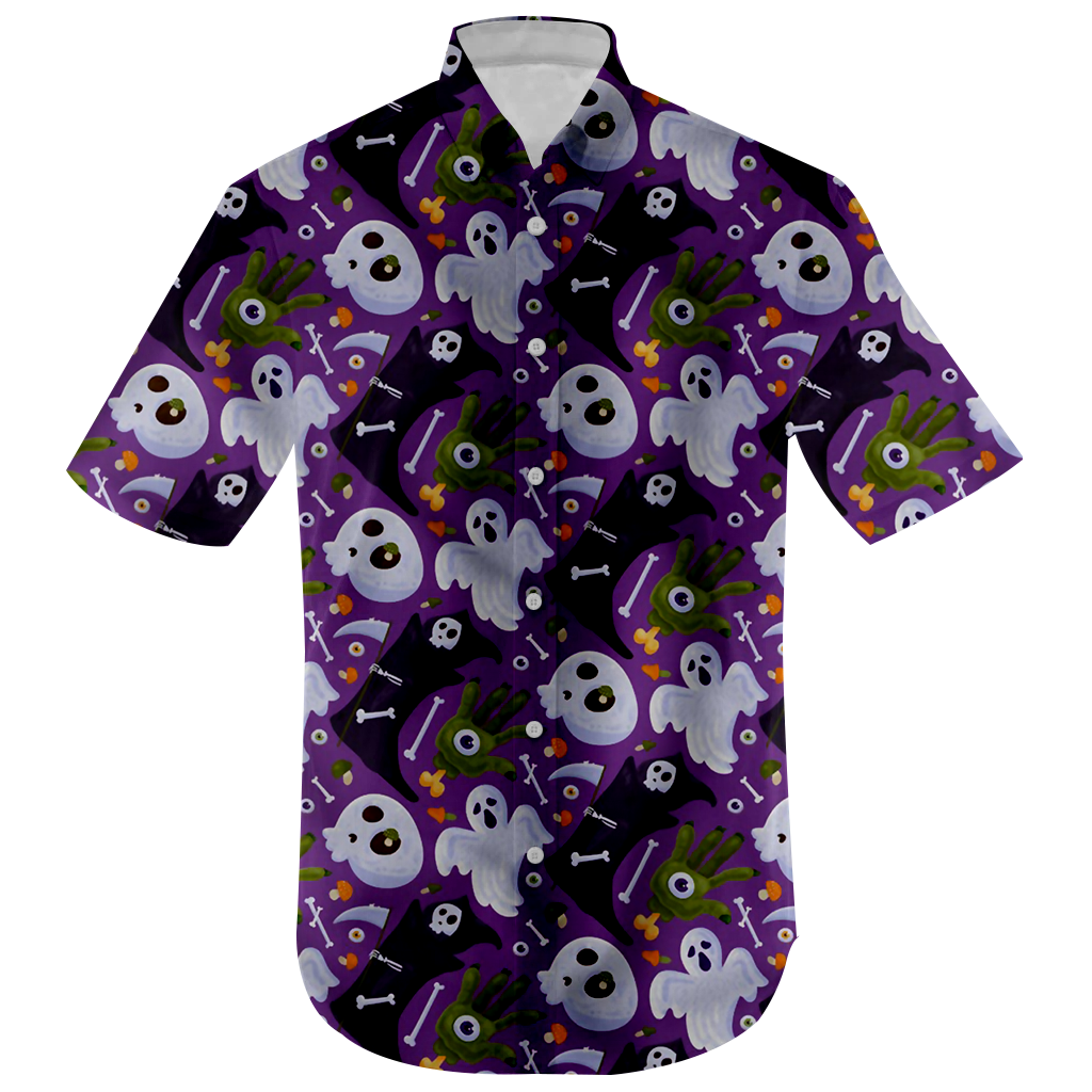 Skull And Ghost Halloween Hawaiian Shirt