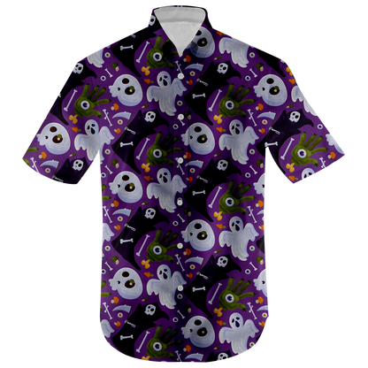 Skull And Ghost Halloween Hawaiian Shirt