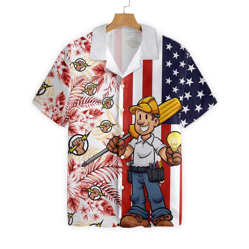 Electrician Flag Tropical Hawaiian Shirt | For Men &amp;amp; Women | Adult | Hw7736