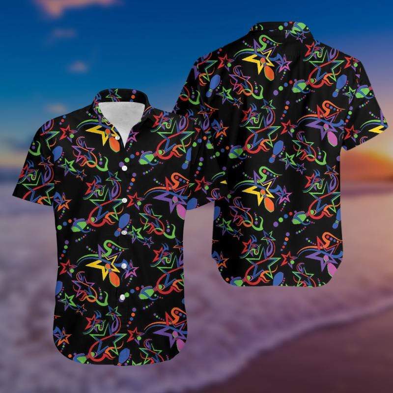 Colorful Bowling Strike So Cute Unisex Hawaiian Aloha Shirts