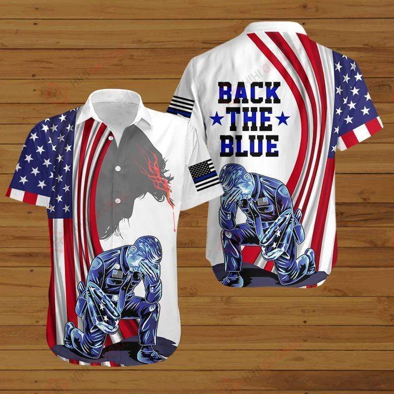 US Police Back The Blue Hawaiian Aloha Shirts