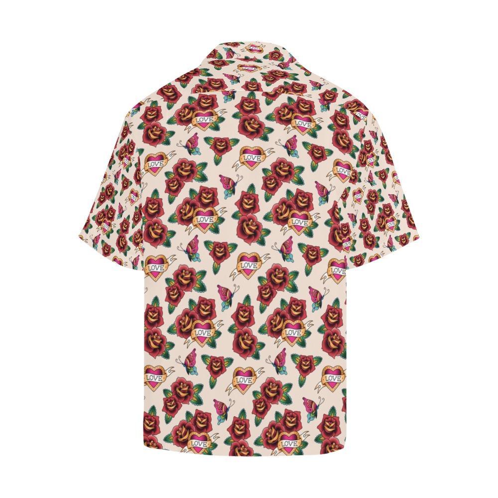 Tattoo Rose Print Design Hawaiian Shirt