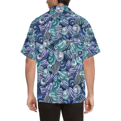 Shell Design Pattern Mens All Over Print Hawaiian Shirt