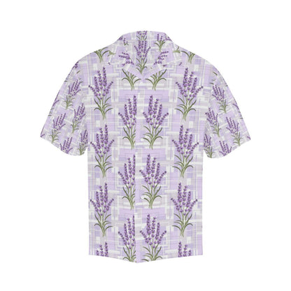 Lavender Pattern Theme Mens All Over Print Hawaiian Shirt
