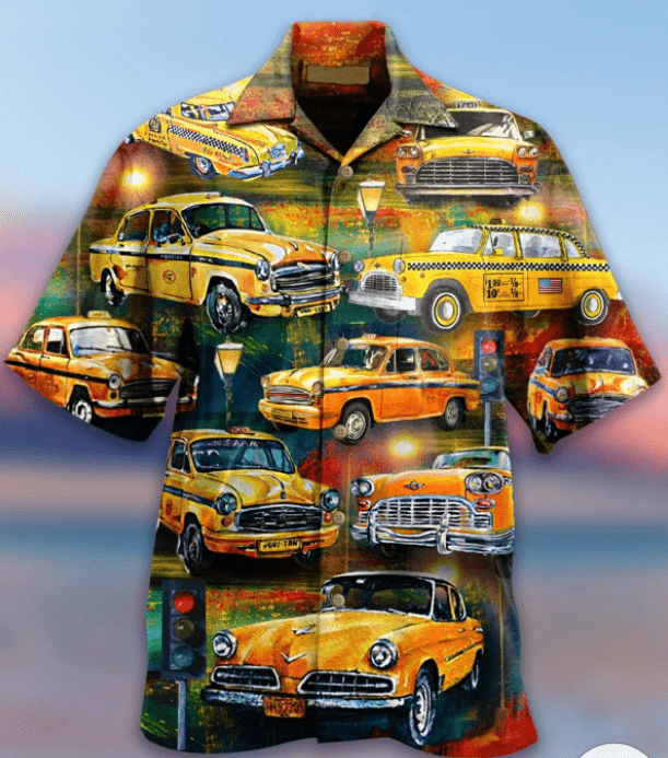 Yellow Car Vintage Aloha Hawaiian Shirts #H