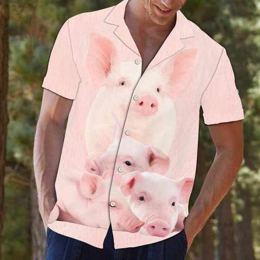 Funny Pig Hawaiian Aloha Shirts #L