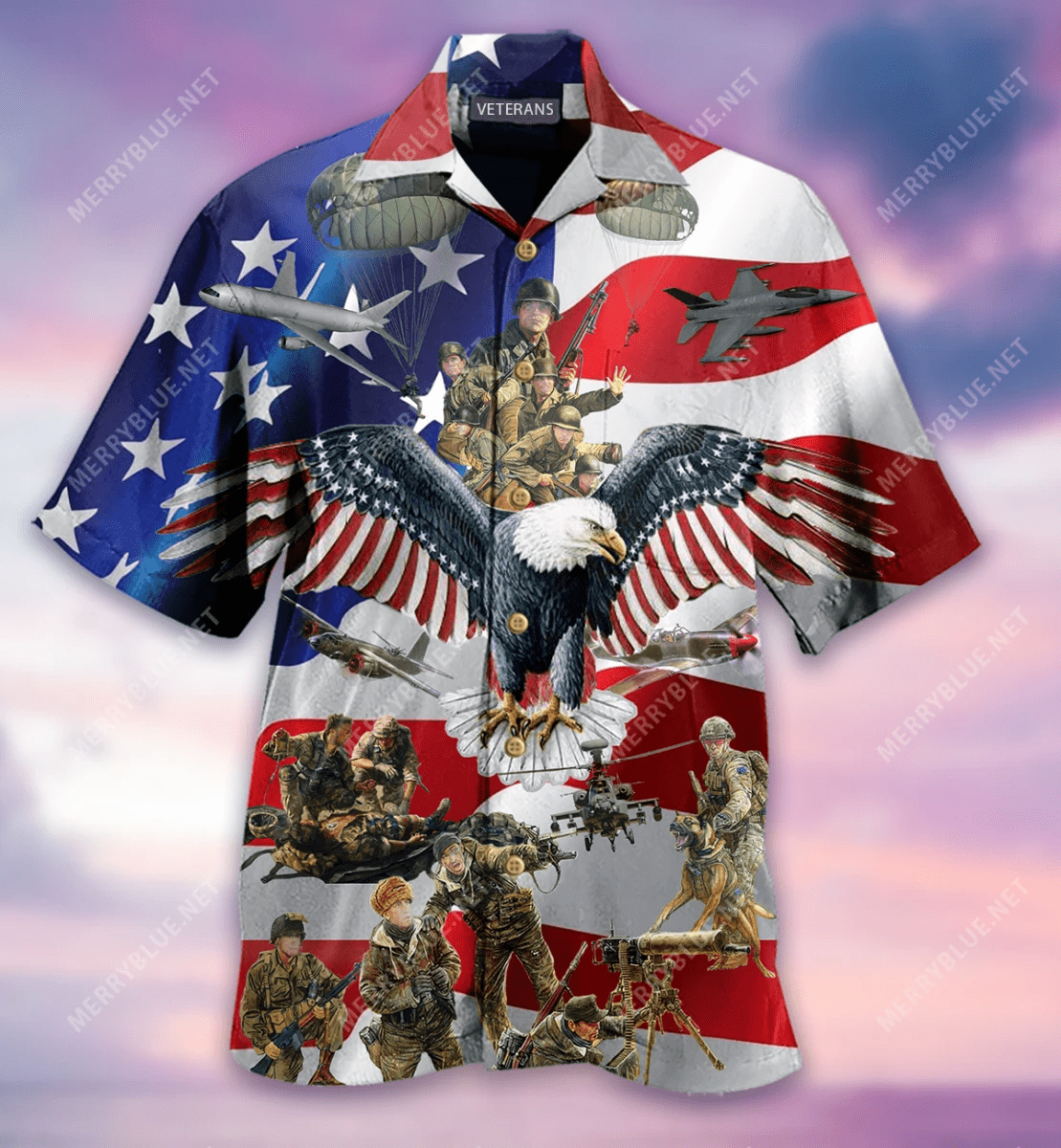 We Always Remember You Veterans Eagle American Flag Hawaiian Aloha Shirts #V