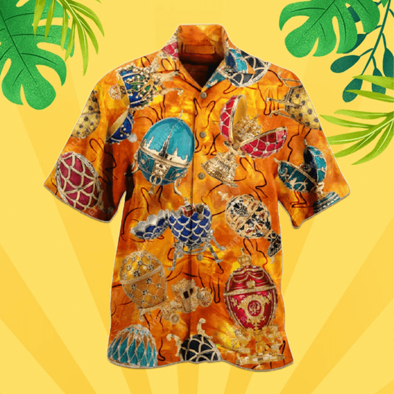 Living Inside Faberge Eggs Easter Unisex Hawaiian Aloha Shirts #V