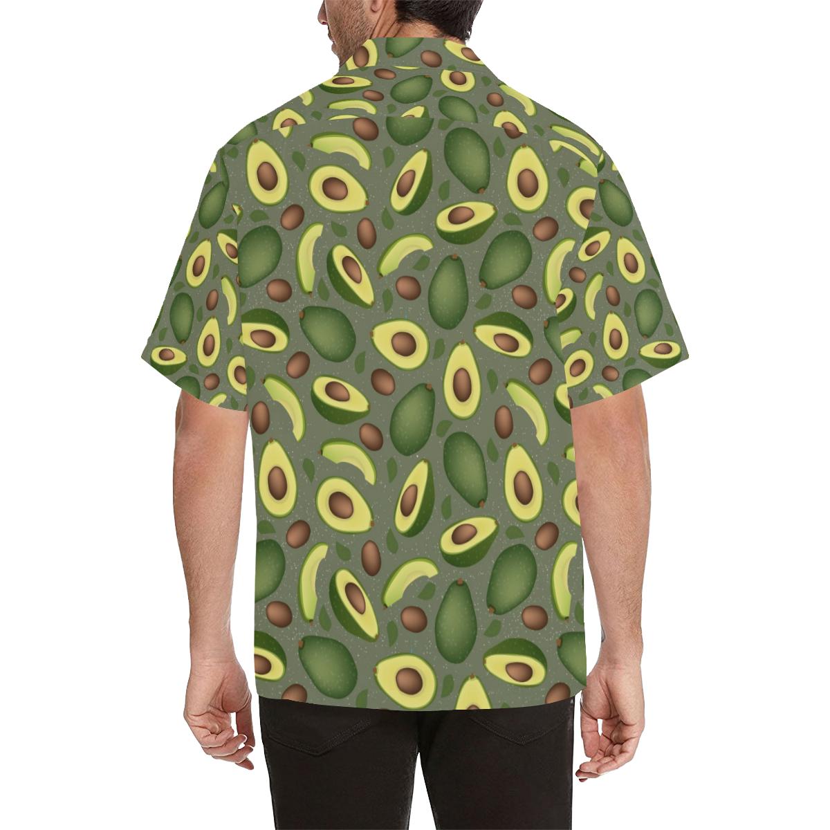 Avocado Pattern Background Mens All Over Print Hawaiian Shirt